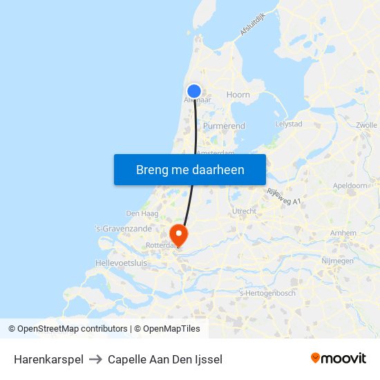 Harenkarspel to Capelle Aan Den Ijssel map