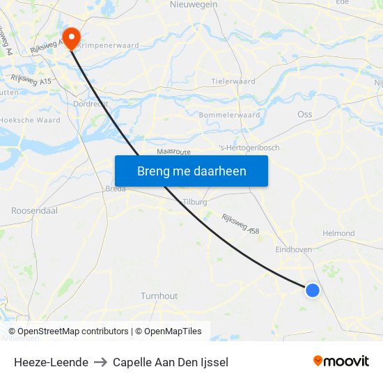 Heeze-Leende to Capelle Aan Den Ijssel map
