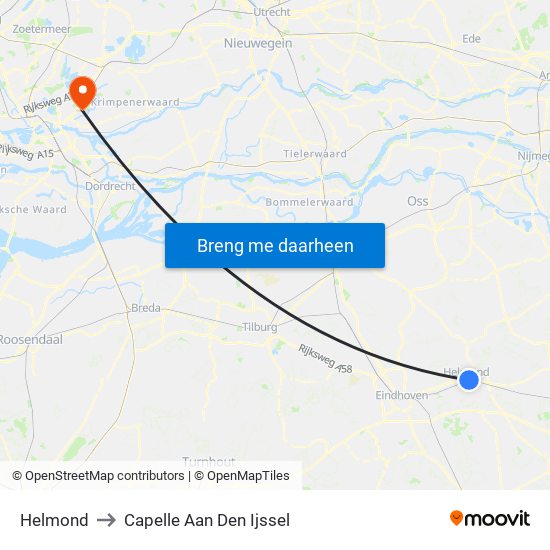 Helmond to Capelle Aan Den Ijssel map