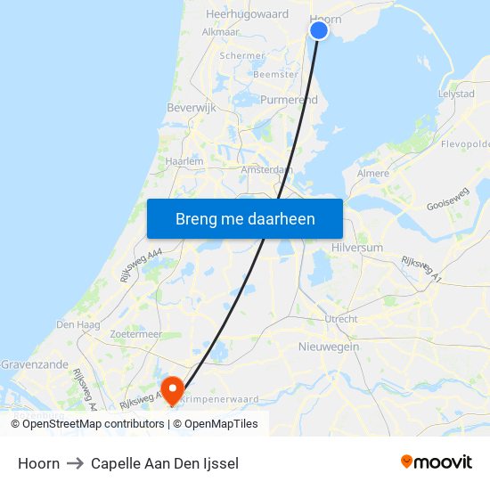 Hoorn to Capelle Aan Den Ijssel map