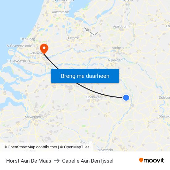 Horst Aan De Maas to Capelle Aan Den Ijssel map