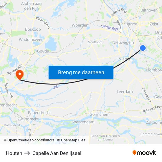 Houten to Capelle Aan Den Ijssel map