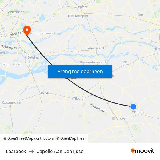 Laarbeek to Capelle Aan Den Ijssel map