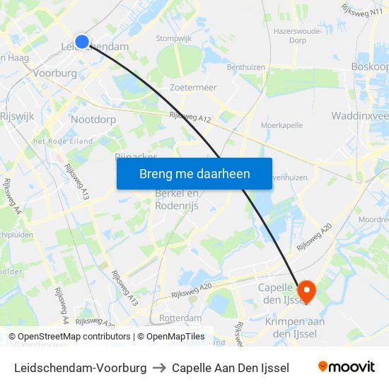 Leidschendam-Voorburg to Capelle Aan Den Ijssel map