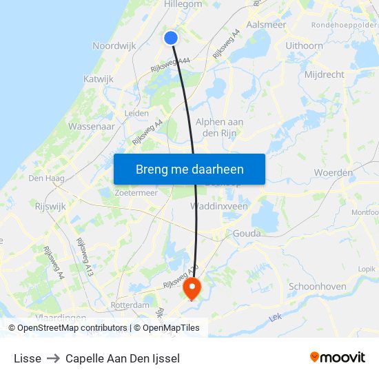 Lisse to Capelle Aan Den Ijssel map