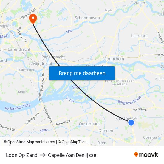 Loon Op Zand to Capelle Aan Den Ijssel map