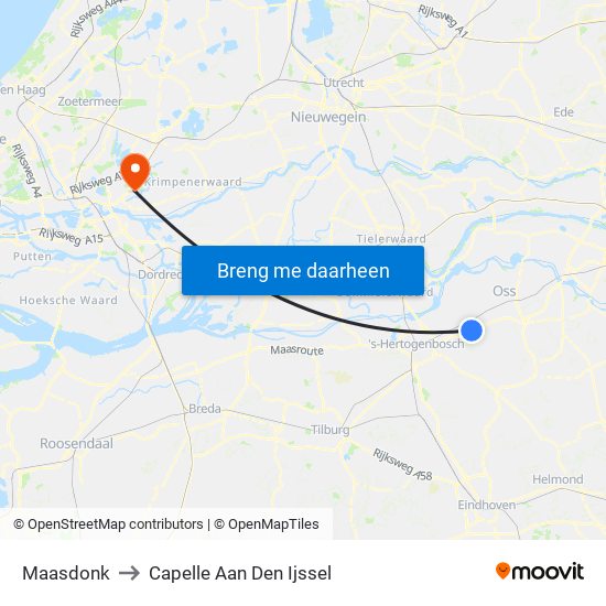 Maasdonk to Capelle Aan Den Ijssel map