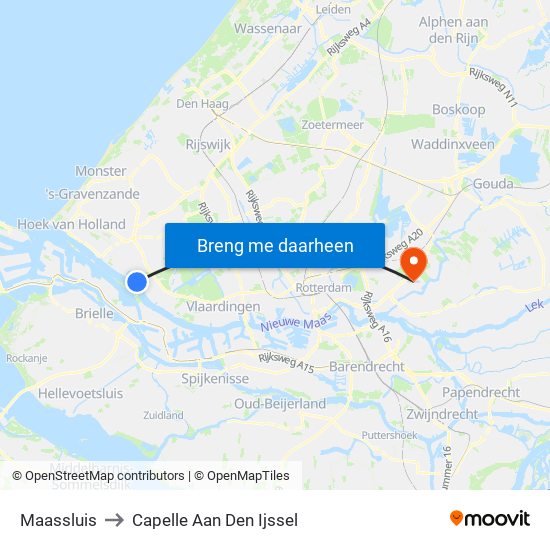 Maassluis to Capelle Aan Den Ijssel map