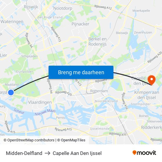 Midden-Delfland to Capelle Aan Den Ijssel map