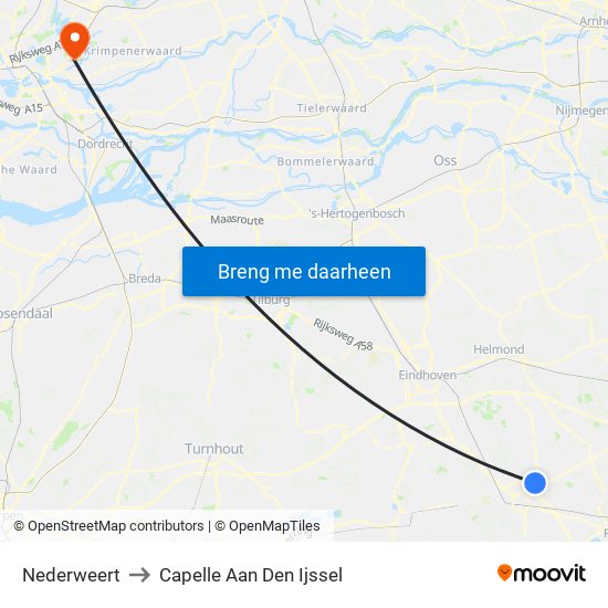 Nederweert to Capelle Aan Den Ijssel map