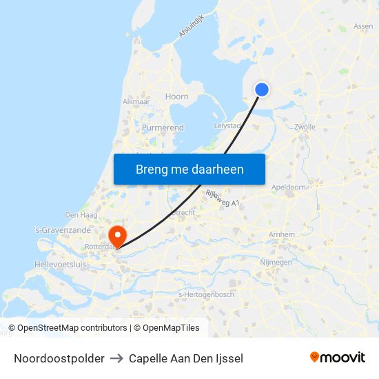 Noordoostpolder to Capelle Aan Den Ijssel map