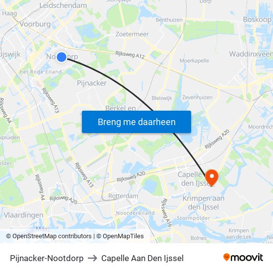 Pijnacker-Nootdorp to Capelle Aan Den Ijssel map