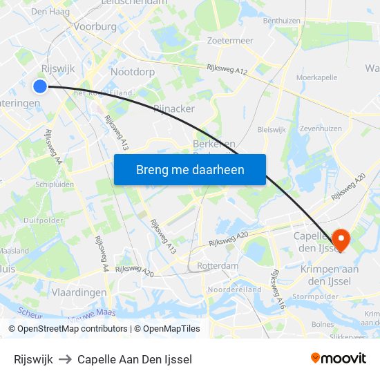 Rijswijk to Capelle Aan Den Ijssel map