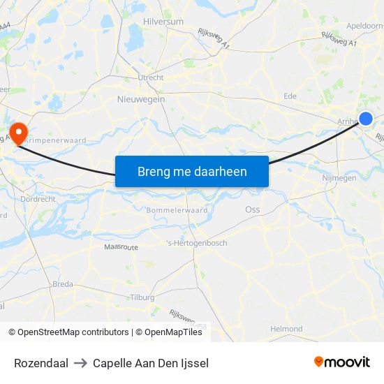 Rozendaal to Capelle Aan Den Ijssel map