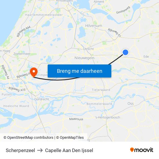 Scherpenzeel to Capelle Aan Den Ijssel map