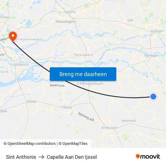 Sint Anthonis to Capelle Aan Den Ijssel map