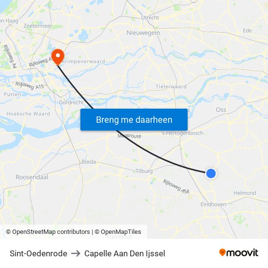 Sint-Oedenrode to Capelle Aan Den Ijssel map