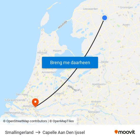 Smallingerland to Capelle Aan Den Ijssel map