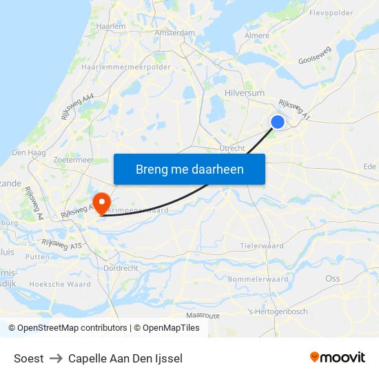 Soest to Capelle Aan Den Ijssel map