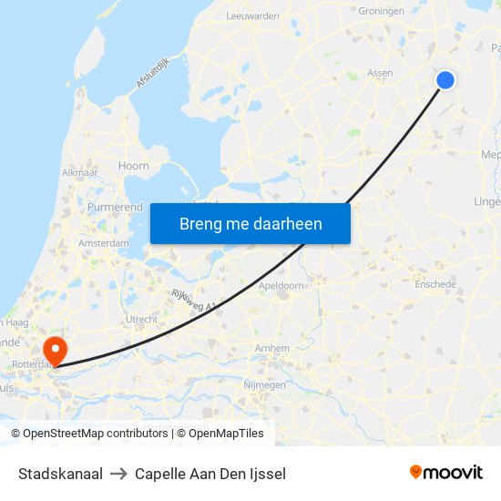 Stadskanaal to Capelle Aan Den Ijssel map