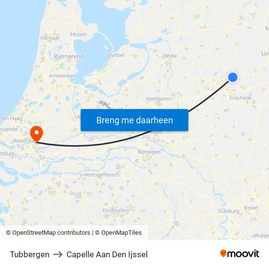 Tubbergen to Capelle Aan Den Ijssel map