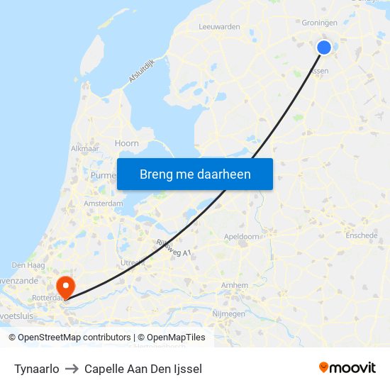 Tynaarlo to Capelle Aan Den Ijssel map