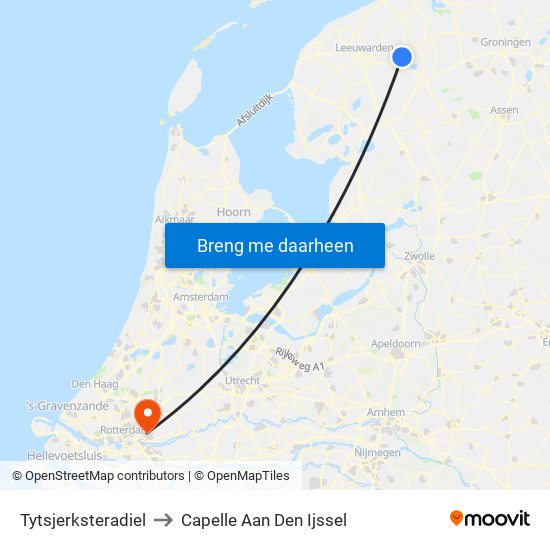 Tytsjerksteradiel to Capelle Aan Den Ijssel map