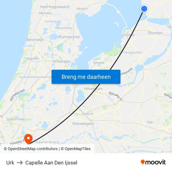 Urk to Capelle Aan Den Ijssel map