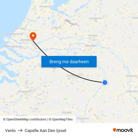 Venlo to Capelle Aan Den Ijssel map