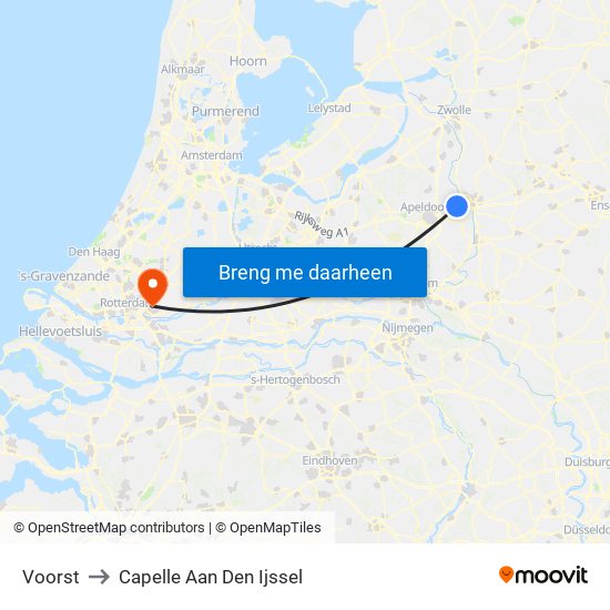 Voorst to Capelle Aan Den Ijssel map