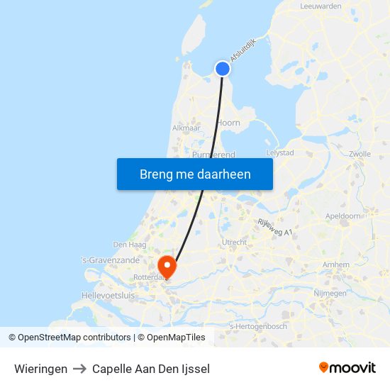 Wieringen to Capelle Aan Den Ijssel map