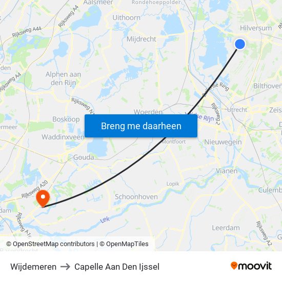 Wijdemeren to Capelle Aan Den Ijssel map