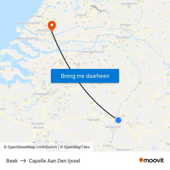 Beek to Capelle Aan Den Ijssel map