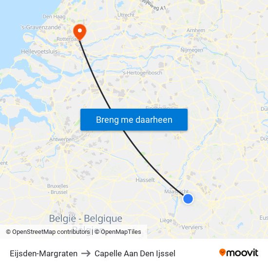 Eijsden-Margraten to Capelle Aan Den Ijssel map