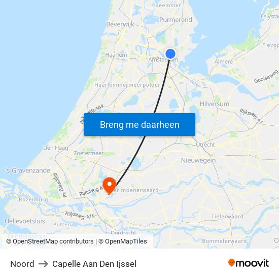 Noord to Capelle Aan Den Ijssel map