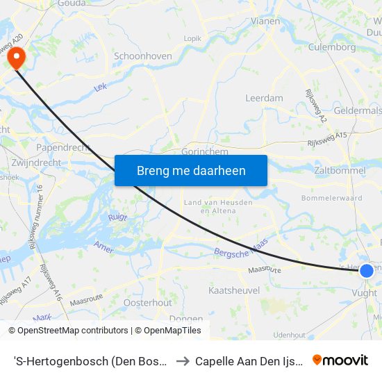 'S-Hertogenbosch (Den Bosch) to Capelle Aan Den Ijssel map