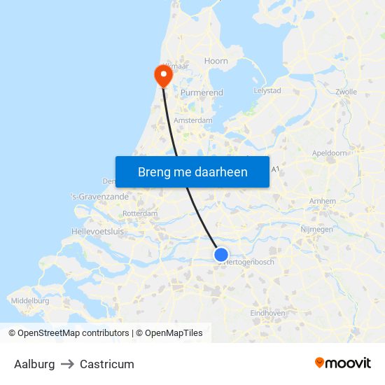 Aalburg to Castricum map