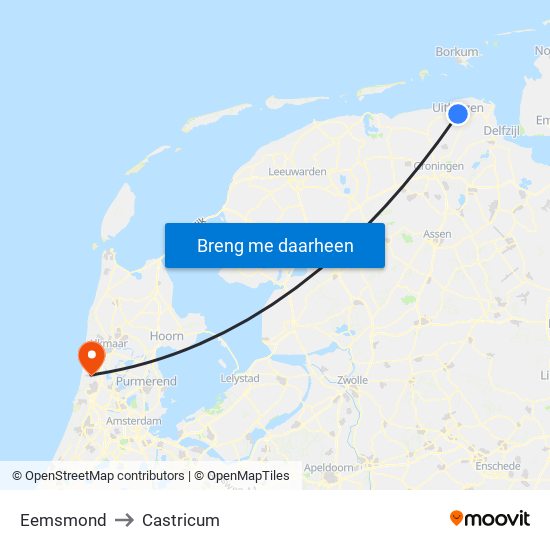 Eemsmond to Castricum map