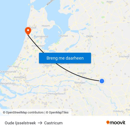 Oude Ijsselstreek to Castricum map