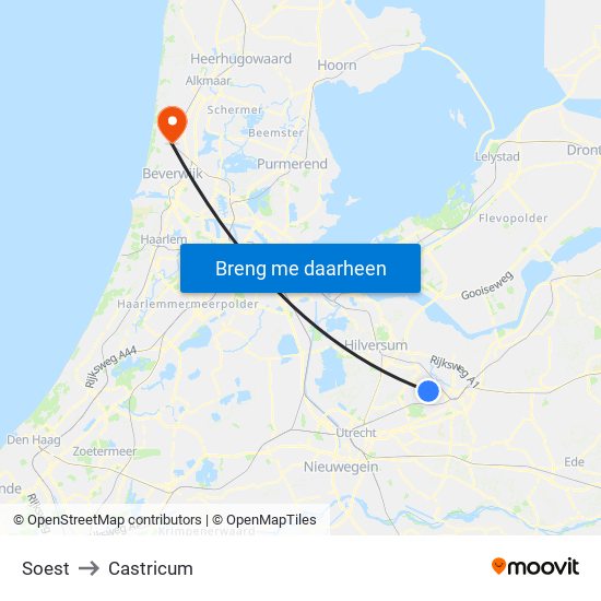 Soest to Castricum map