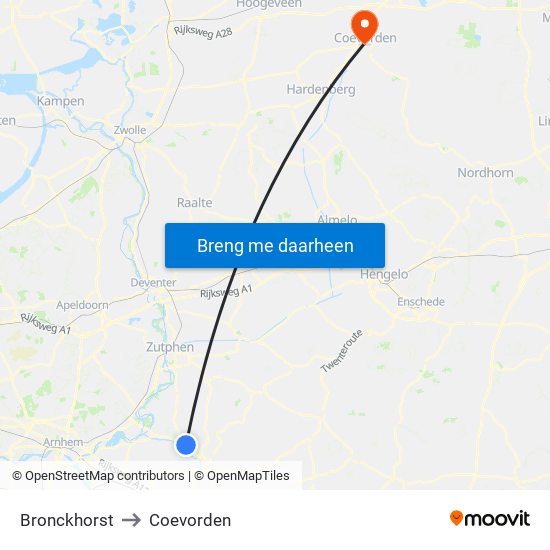 Bronckhorst to Coevorden map
