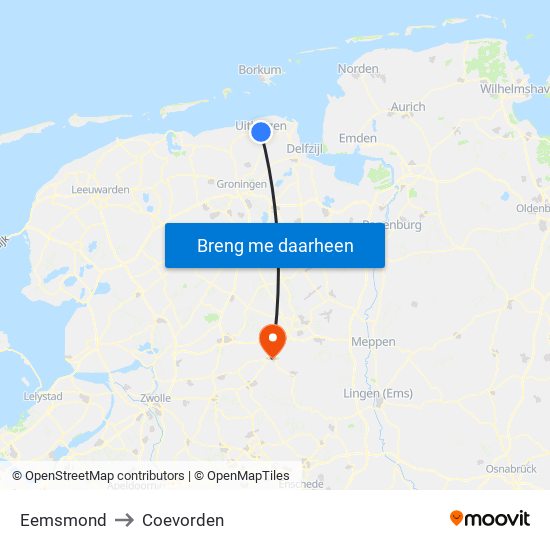 Eemsmond to Coevorden map