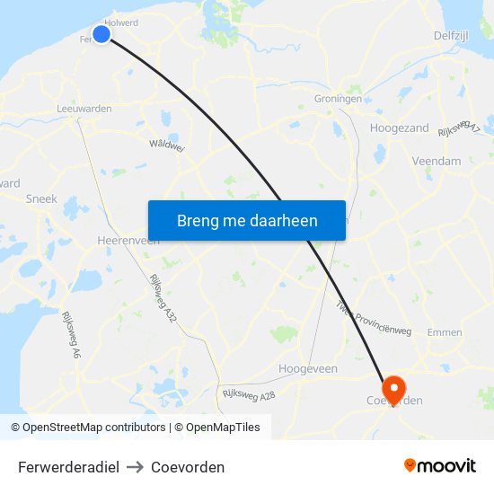 Ferwerderadiel to Coevorden map