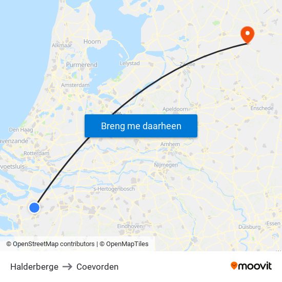 Halderberge to Coevorden map