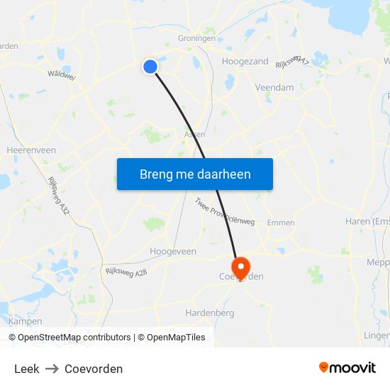 Leek to Coevorden map