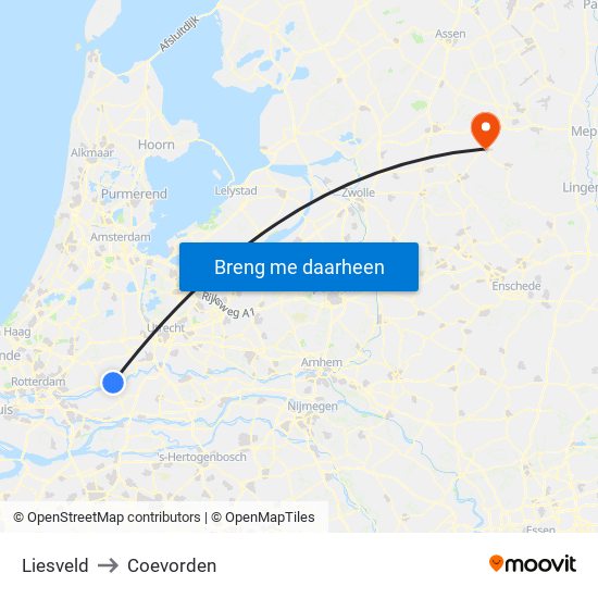 Liesveld to Coevorden map