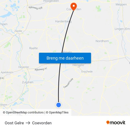 Oost Gelre to Coevorden map