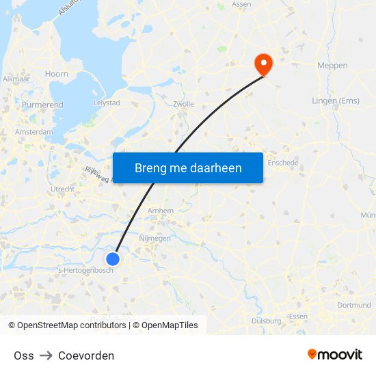 Oss to Coevorden map