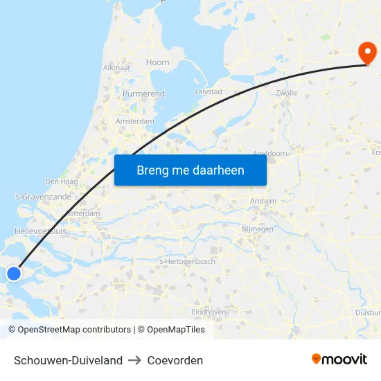 Schouwen-Duiveland to Coevorden map