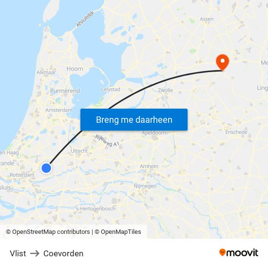Vlist to Coevorden map